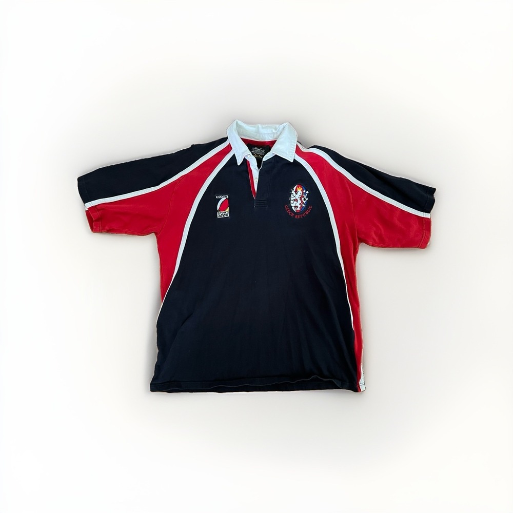 VTG Czech Republic Rugby Sport Jersey Shirt Men's XXL Navy Red Striped 7s 2006